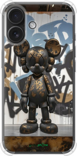 Силіконовий протиударний с посиленими кутами чехол Bronze kaws v2 для Apple iPhone 16 - 6098sp-3709 изображение 