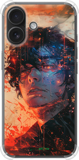 Силикон с усиленными углами чехол Лицо в пламени для Apple iPhone 16 - 6127sp-3709 изображение 