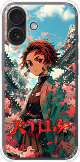 Силикон с усиленными углами чехол Tanjiro Kamado для Apple iPhone 16 - 6132sp-3709 изображение 