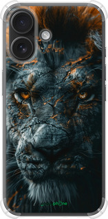 Силикон с усиленными углами чехол Пламенный лев для Apple iPhone 16 - 6153sp-3709 изображение 