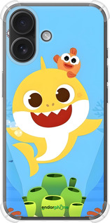 Силіконовий протиударний с посиленими кутами чехол Бейби Шарк для Apple iPhone 16 - 6303sp-3709 изображение 