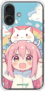 Силіконовий протиударний с посиленими кутами чехол Девочка аниме радуга для Apple iPhone 16 - 6304sp-3709 изображение 