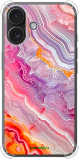 Силикон с усиленными углами чехол Мрамор 2 для Apple iPhone 16 - 6307sp-3709 изображение 