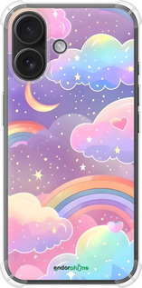 Силикон с усиленными углами чехол Облака и радуга для Apple iPhone 16 - 6312sp-3709 изображение 