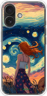 Силикон с усиленными углами чехол Девушка Арт для Apple iPhone 16 - 6325sp-3709 изображение 