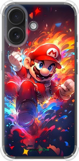 Силикон с усиленными углами чехол Супер Марио для Apple iPhone 16 - 6342sp-3709 изображение 