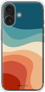 Силикон с усиленными углами чехол В стиле ретро с волнами для Apple iPhone 16 - 6531sp-3709 изображение 