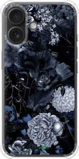 Силіконовий протиударний с посиленими кутами чехол Анотація квітковий малюнок в синіх тонах. для Apple iPhone 16 - 6539sp-3709 изображение 