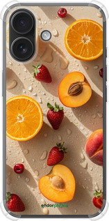 Силіконовий протиударний с посиленими кутами чехол Фрукти 3 для Apple iPhone 16 - 6703sp-3709 изображение 