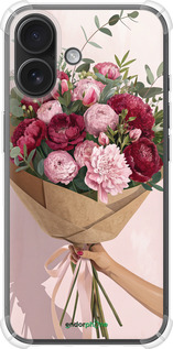 Силикон с усиленными углами чехол Пионы 1 для Apple iPhone 16 - 6705sp-3709 изображение 