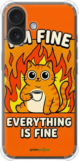 Силикон с усиленными углами чехол Funny Cat для Apple iPhone 16 - 6786sp-3709 изображение 