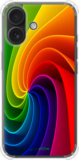 Силикон с усиленными углами чехол Радужный вихрь для Apple iPhone 16 - 747sp-3709 изображение 