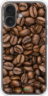 Силіконовий протиударний с посиленими кутами чехол Зерна кави для Apple iPhone 16 - 783sp-3709 изображение 