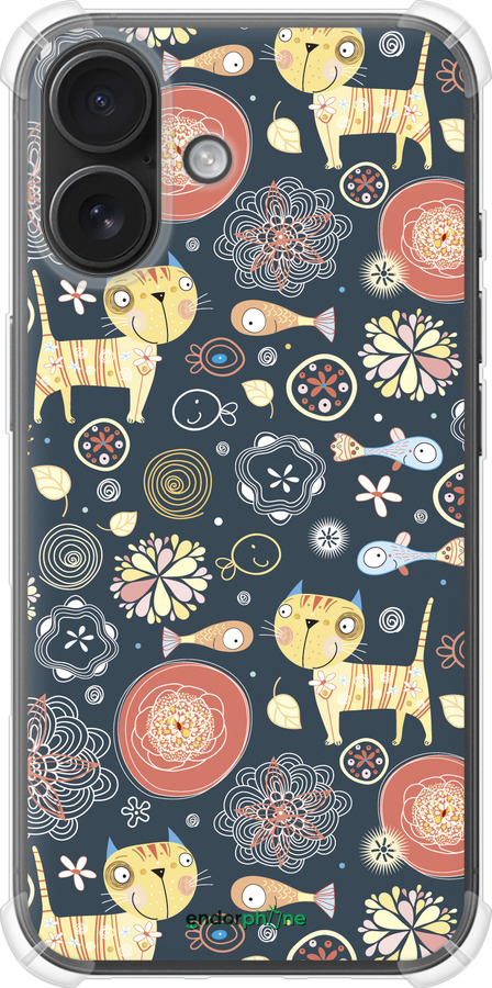 Силикон с усиленными углами чехол Котята v4 для Apple iPhone 16 - 1224sp-3709 изображение 