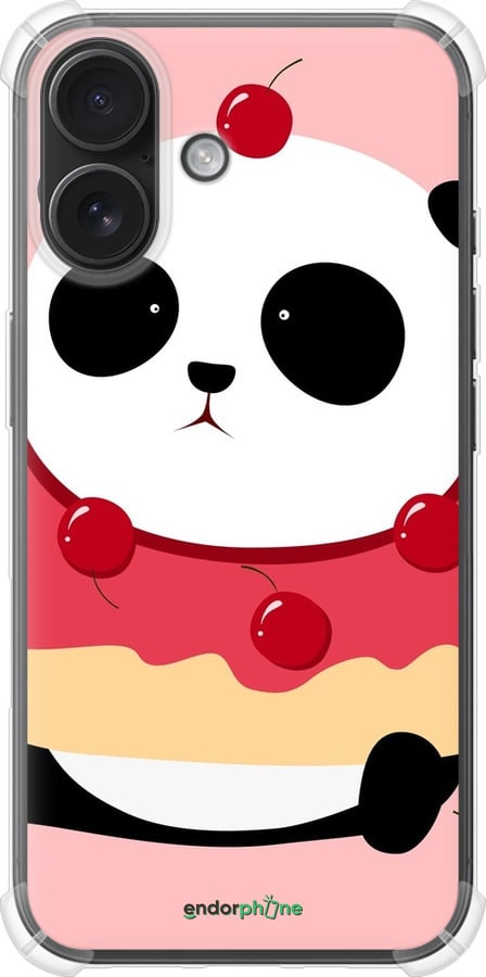 Силикон с усиленными углами чехол Панда с пончиком для Apple iPhone 16 - 3991sp-3709 изображение 