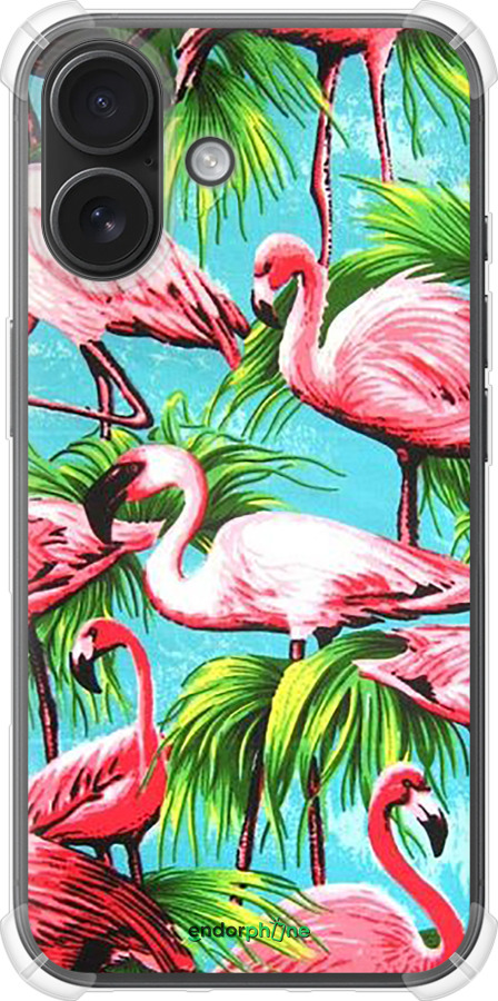 Силіконовий протиударний с посиленими кутами чехол Tropical background для Apple iPhone 16 - 4016sp-3709 изображение 