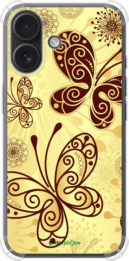 Силіконовий протиударний с посиленими кутами чехол Красиві метелики для Apple iPhone 16 - 4170sp-3709 изображение 