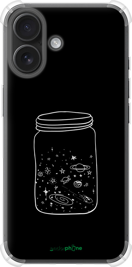 Силіконовий протиударний с посиленими кутами чехол Космос в банці для Apple iPhone 16 - 4297sp-3709 изображение 