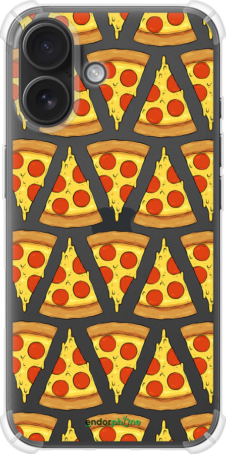 Силикон с усиленными углами чехол Пицца для Apple iPhone 16 - 4408sp-3709 изображение 