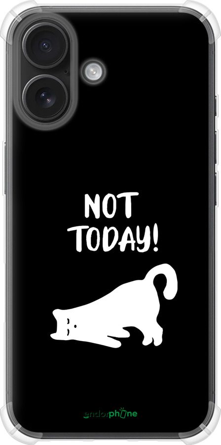 Силіконовий протиударний с посиленими кутами чехол Втомлений кіт для Apple iPhone 16 - 4535sp-3709 изображение 