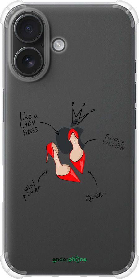 Силіконовий протиударний с посиленими кутами чехол Жінка для Apple iPhone 16 - 4599sp-3709 изображение 