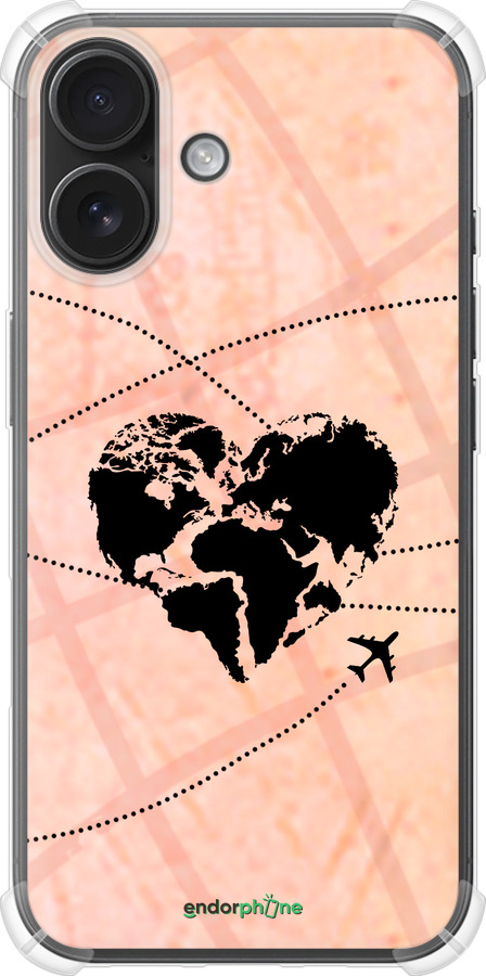 Силіконовий протиударний с посиленими кутами чехол Подорожуй для Apple iPhone 16 - 4607sp-3709 изображение 