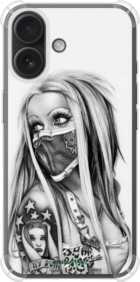 Силикон с усиленными углами чехол Biohazard  8 для Apple iPhone 16 - 4824sp-3709 изображение 