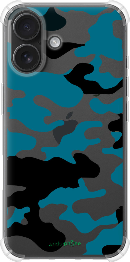 Силикон с усиленными углами чехол Камуфляж прозрачный фон для Apple iPhone 16 - 4877sp-3709 изображение 