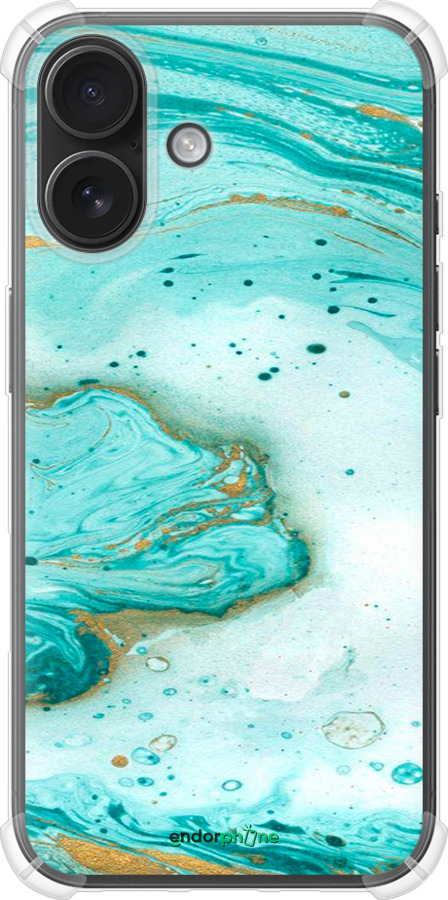 Силикон с усиленными углами чехол Мраморный для Apple iPhone 16 - 4895sp-3709 изображение 
