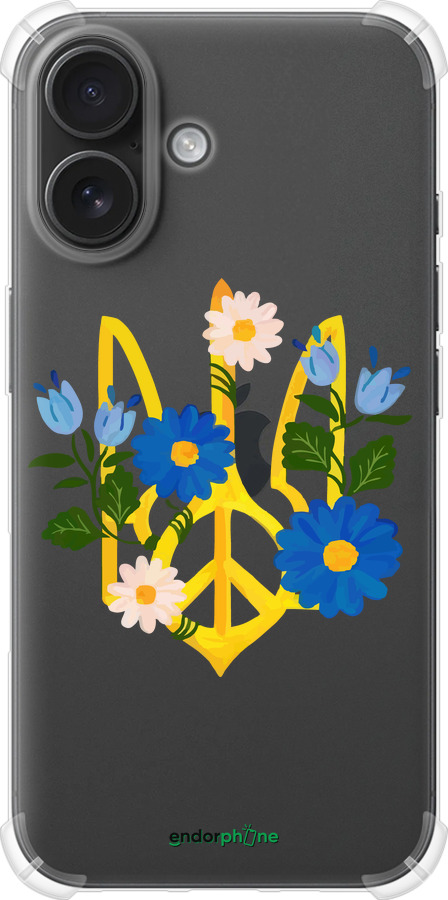 Силіконовий протиударний с посиленими кутами чехол Герб v3 для Apple iPhone 16 - 5265sp-3709 изображение 