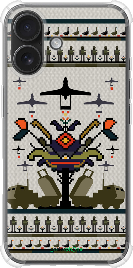 Силикон с усиленными углами чехол Вышиванка UA для Apple iPhone 16 - 5446sp-3709 изображение 