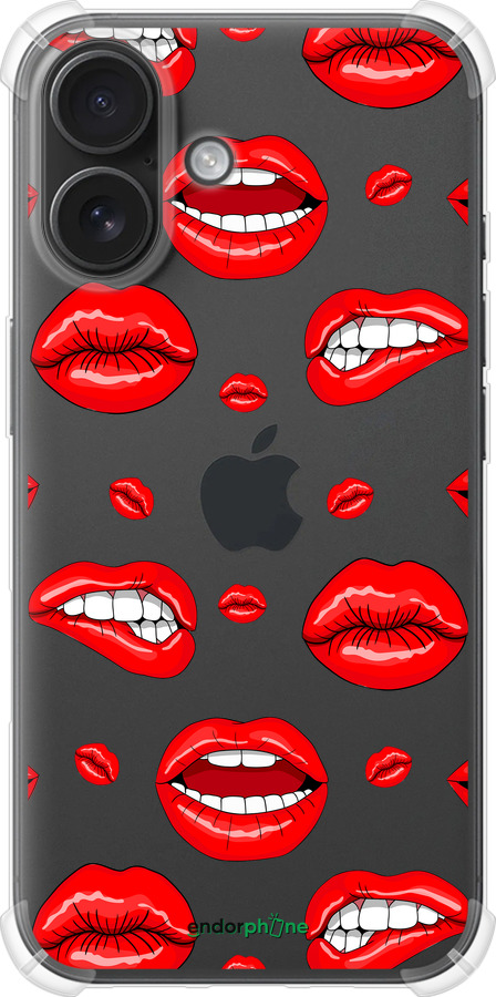 Силикон с усиленными углами чехол Губы v3 для Apple iPhone 16 - 5477sp-3709 изображение 