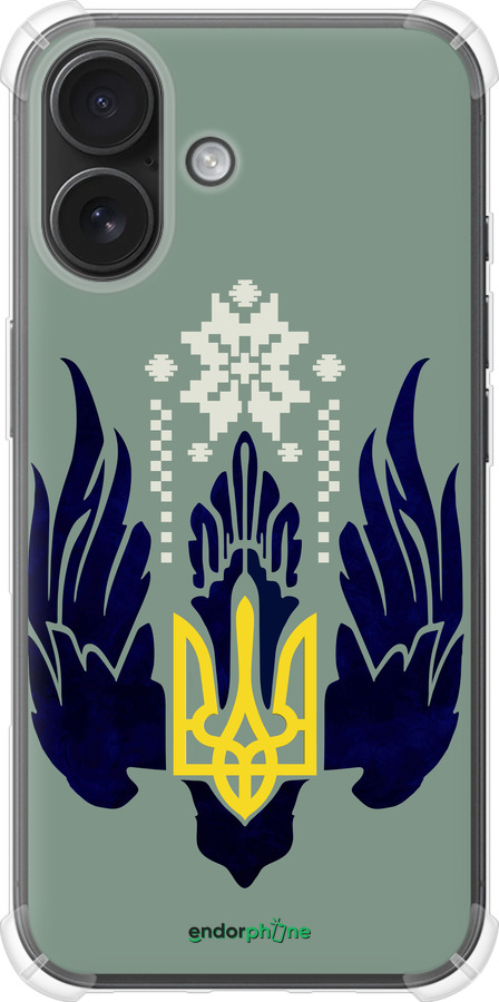 Силіконовий протиударний с посиленими кутами чехол Тризуб із крилами для Apple iPhone 16 - 5640sp-3709 изображение 