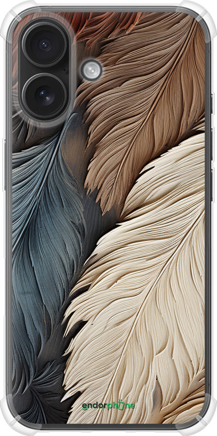Силикон с усиленными углами чехол Листья в стиле бохо для Apple iPhone 16 - 5643sp-3709 изображение 