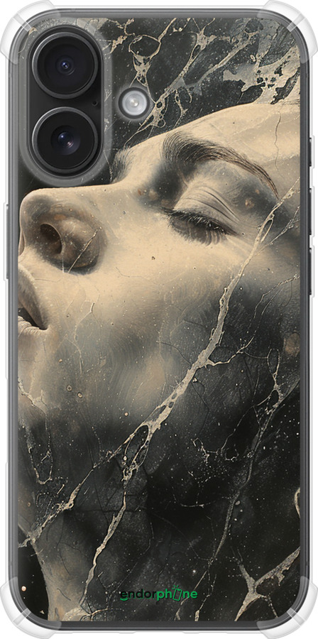 Силикон с усиленными углами чехол Мраморная женщина для Apple iPhone 16 - 6040sp-3709 изображение 
