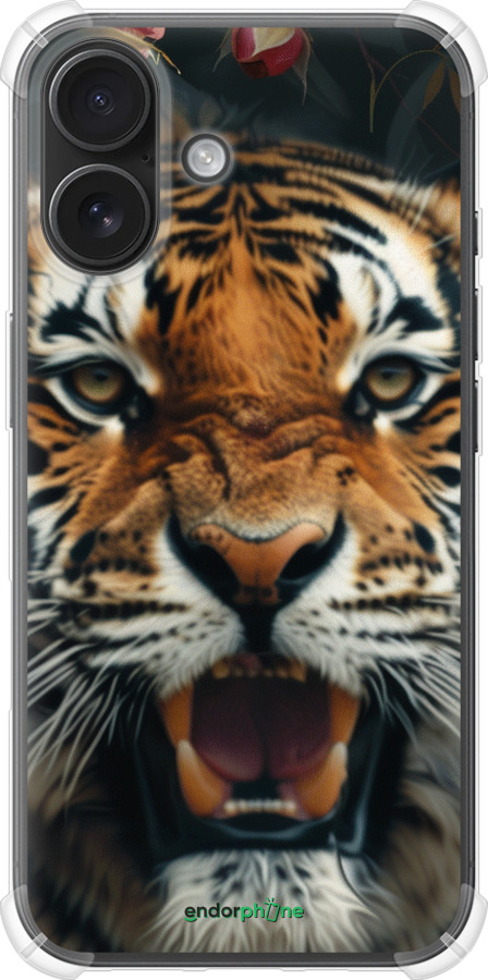 Силикон с усиленными углами чехол Тигровое величие для Apple iPhone 16 - 6080sp-3709 изображение 