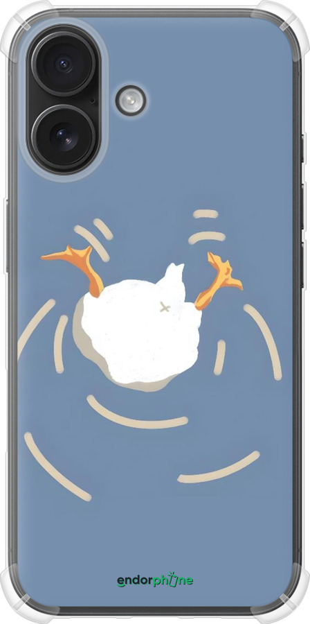 Силіконовий протиударний с посиленими кутами чехол Гусь ныряет для Apple iPhone 16 - 6275sp-3709 изображение 