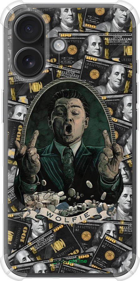 Силикон с усиленными углами чехол Волк с валл стрит для Apple iPhone 16 - 6287sp-3709 изображение 