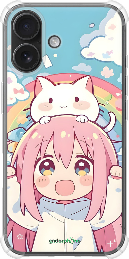 Силіконовий протиударний с посиленими кутами чехол Девочка аниме радуга для Apple iPhone 16 - 6304sp-3709 изображение 