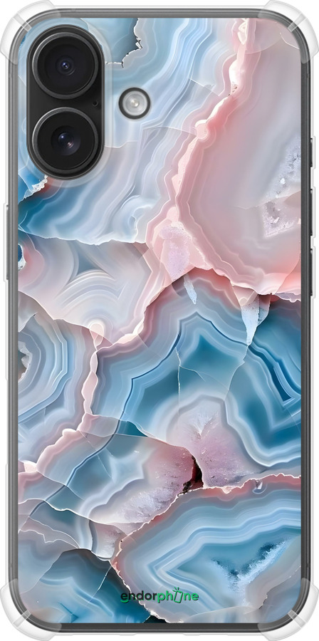Силикон с усиленными углами чехол Мрамор для Apple iPhone 16 - 6306sp-3709 изображение 