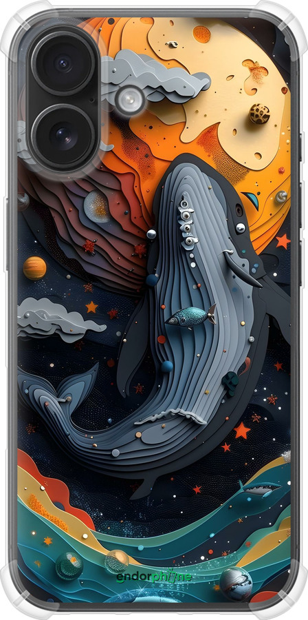 Силикон с усиленными углами чехол Кит в космосе для Apple iPhone 16 - 6328sp-3709 изображение 