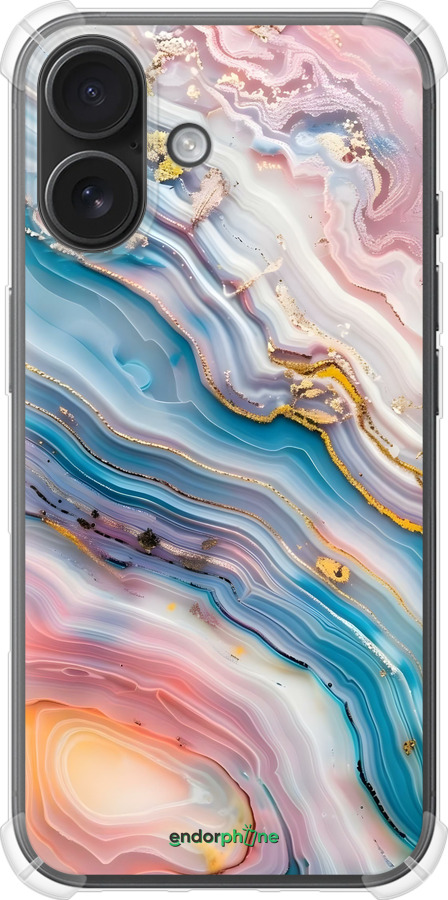 Силикон с усиленными углами чехол Мрамор красивый для Apple iPhone 16 - 6376sp-3709 изображение 