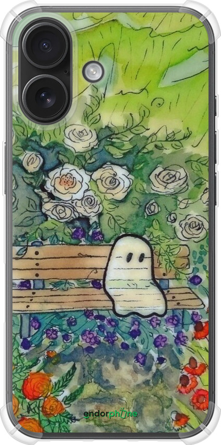 Силіконовий протиударний с посиленими кутами чехол Сумний привид для Apple iPhone 16 - 6403sp-3709 изображение 