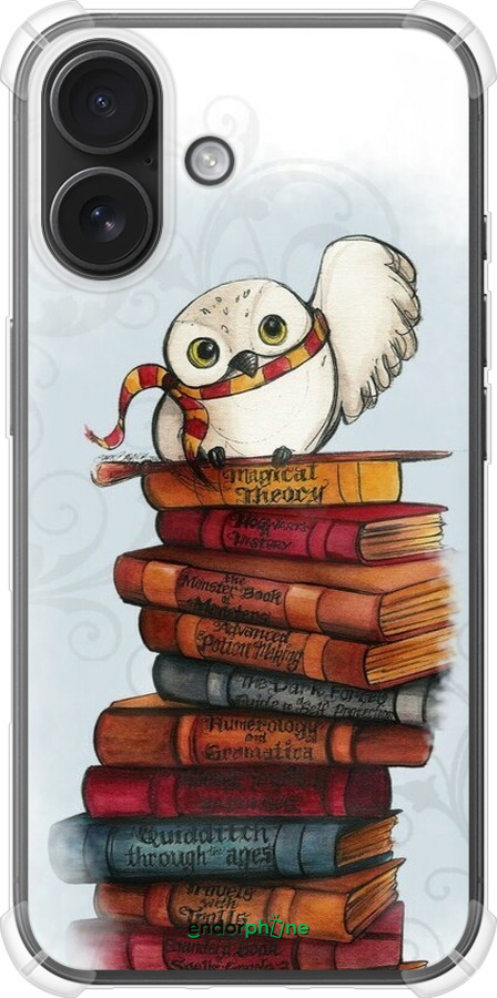 Силикон с усиленными углами чехол Сова и книги для Apple iPhone 16 - 6436sp-3709 изображение 