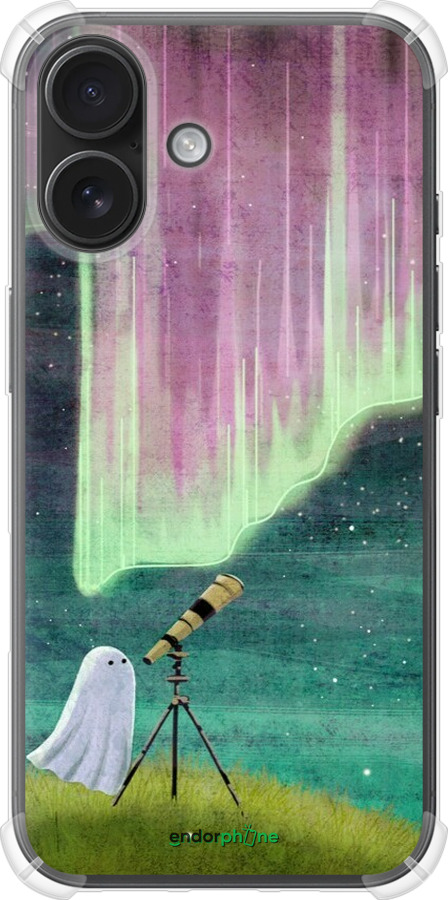 Силикон с усиленными углами чехол Привидение и звезды для Apple iPhone 16 - 6443sp-3709 изображение 