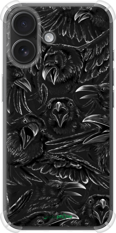Силикон с усиленными углами чехол Воронья ярость для Apple iPhone 16 - 6474sp-3709 изображение 