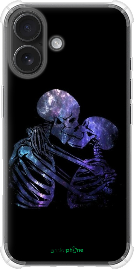 Силикон с усиленными углами чехол С изображением скелета для Apple iPhone 16 - 6537sp-3709 изображение 