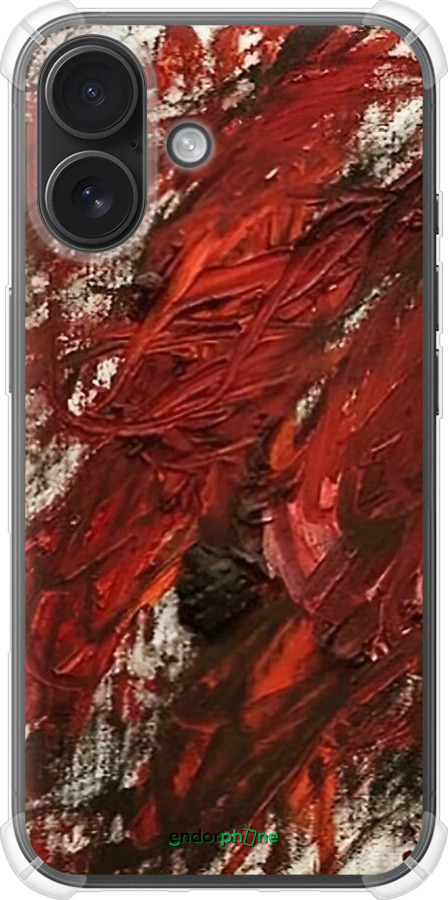 Силикон с усиленными углами чехол Абстрактная композиция в красных тонах для Apple iPhone 16 - 6541sp-3709 изображение 