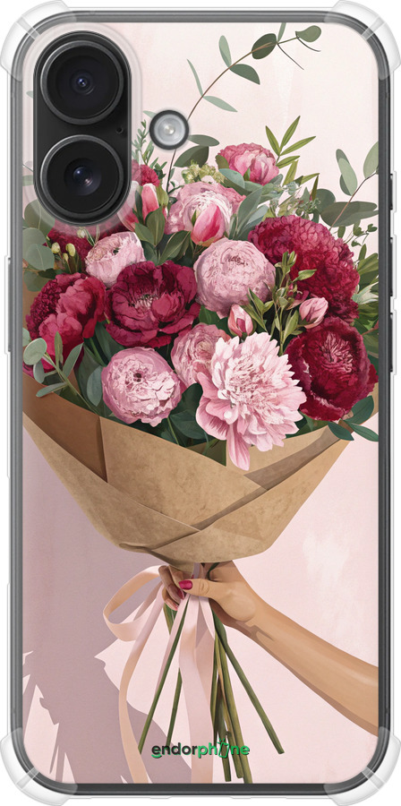 Силикон с усиленными углами чехол Пионы 1 для Apple iPhone 16 - 6705sp-3709 изображение 