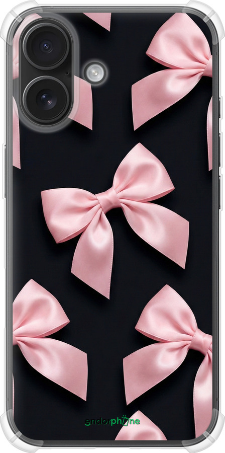 Силіконовий протиударний с посиленими кутами чехол Coquette Ribbons Dark Coquette для Apple iPhone 16 - 6767sp-3709 изображение 